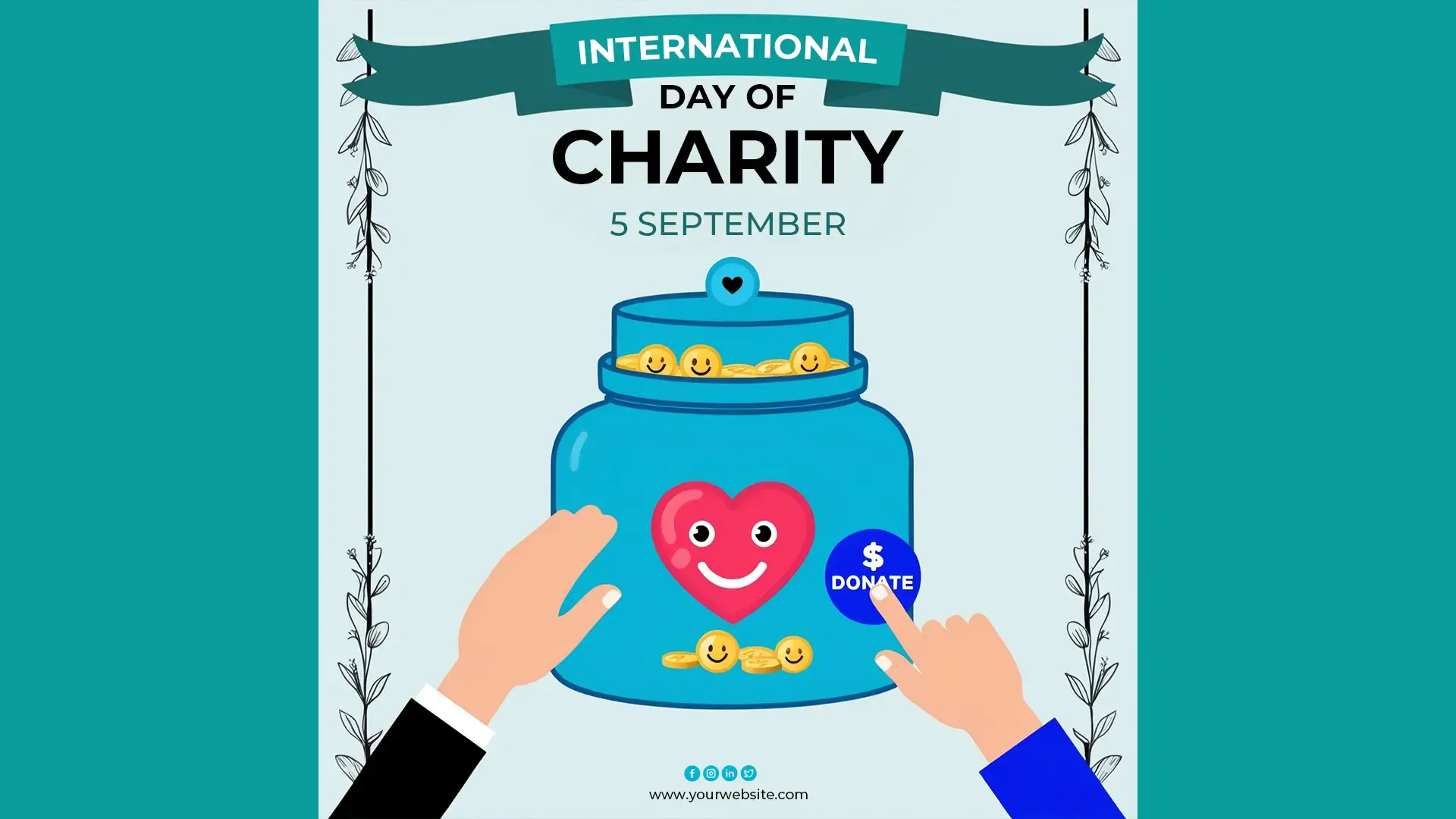 Instagram Post Template for International Charity Day